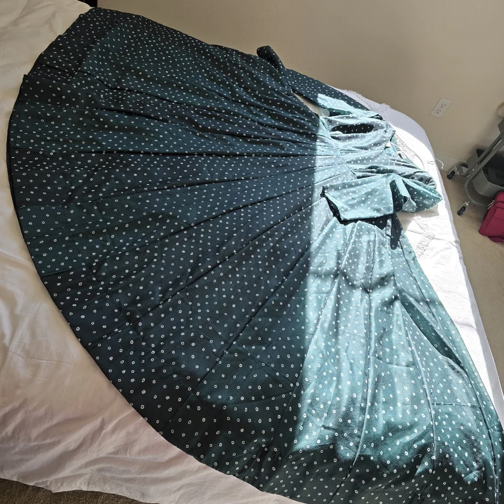 Idaho Anarkali Pishwas Maxi Dress - 42" XL Green (Indian Size 3XL) - Picture 7 of 16